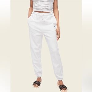 J. Crew NWT University Cotton Terry Sweatpants w/ Crew Script Logo White L